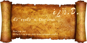 Árpás Dorina névjegykártya